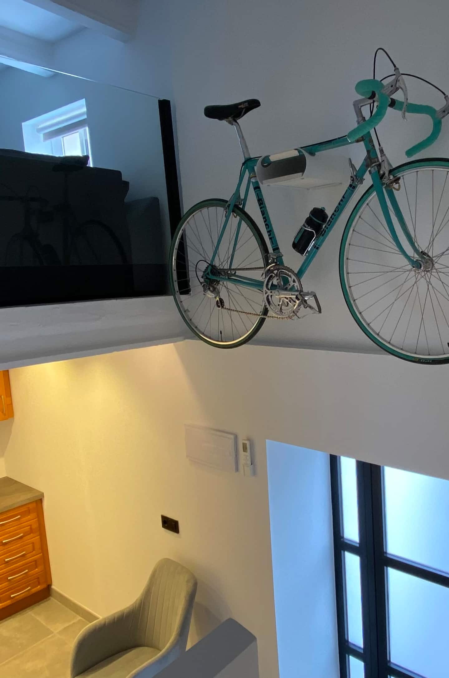 Loft room: restored 1970s Bianchi