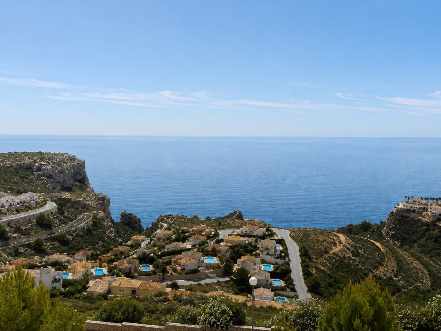 Cliffs and sea from the Cumbre del Sol climb